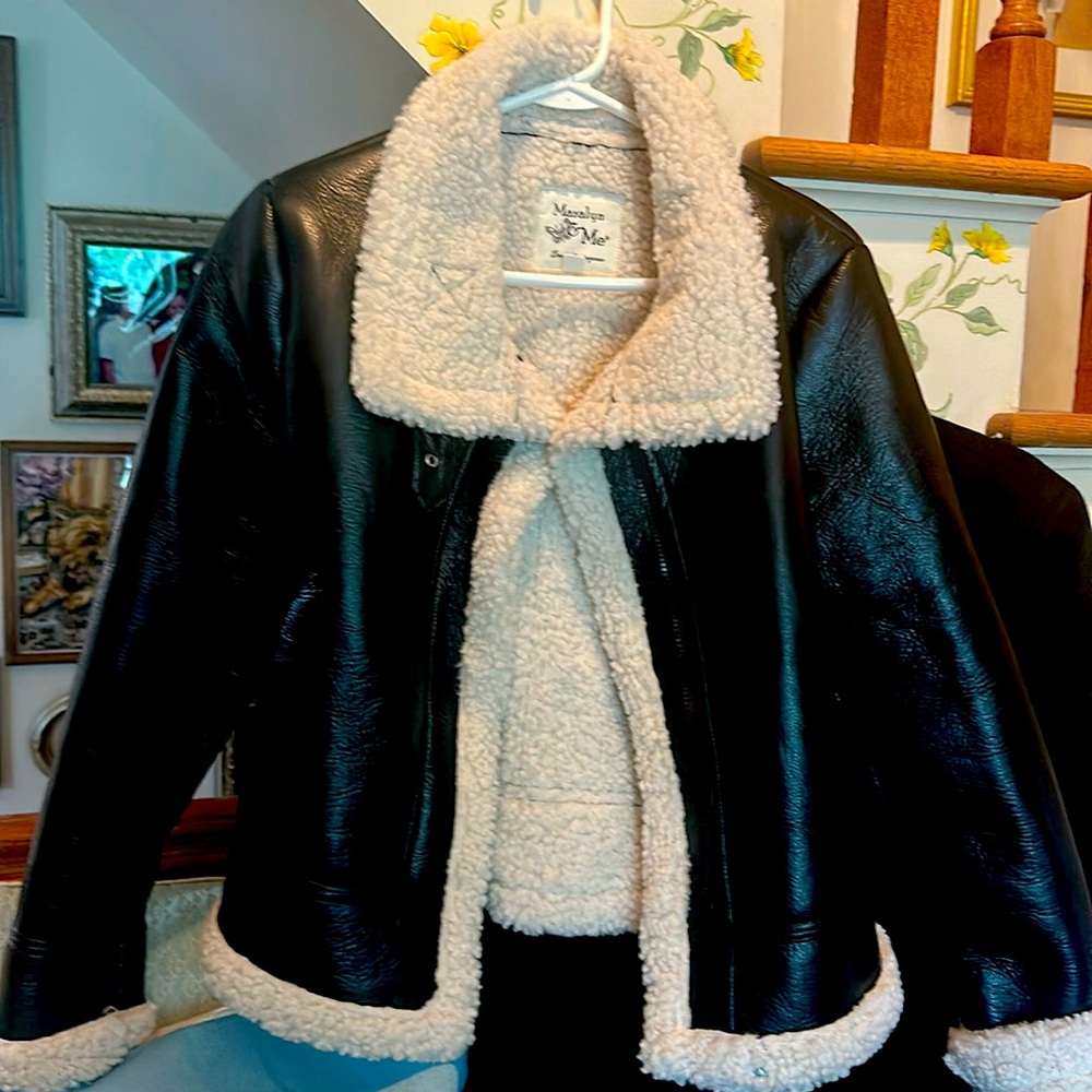 Faux leather moto jacket